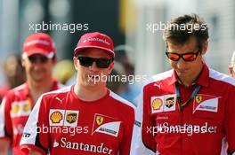 (L to R): Kimi Raikkonen (FIN) Ferrari with Massimo Rivola (ITA) Ferrari Sporting Director. 24.07.2015. Formula 1 World Championship, Rd 10, Hungarian Grand Prix, Budapest, Hungary, Practice Day.