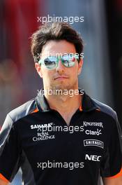 Sergio Perez (MEX) Sahara Force India F1. 24.07.2015. Formula 1 World Championship, Rd 10, Hungarian Grand Prix, Budapest, Hungary, Practice Day.