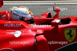 Sebastian Vettel (GER) Ferrari SF15-T with a tribute to Jules Bianchi. 24.07.2015. Formula 1 World Championship, Rd 10, Hungarian Grand Prix, Budapest, Hungary, Practice Day.