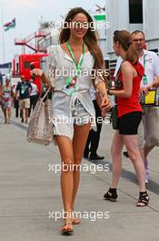 Jessica Button (JPN), wife of Jenson Button (GBR) McLaren. 25.07.2015. Formula 1 World Championship, Rd 10, Hungarian Grand Prix, Budapest, Hungary, Qualifying Day.