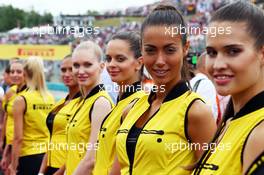 Grid girls. 26.07.2015. Formula 1 World Championship, Rd 10, Hungarian Grand Prix, Budapest, Hungary, Race Day.