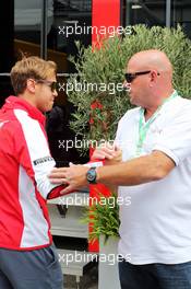 (L to R): Sebastian Vettel (GER) Ferrari with Philippe Bianchi (ITA), the father of Jules Bianchi. 26.07.2015. Formula 1 World Championship, Rd 10, Hungarian Grand Prix, Budapest, Hungary, Race Day.