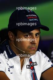 Felipe Massa (BRA) Williams in the FIA Press Conference. 23.07.2015. Formula 1 World Championship, Rd 10, Hungarian Grand Prix, Budapest, Hungary, Preparation Day.