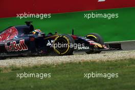 Max Verstappen (NLD) Scuderia Toro Rosso STR10 recovers from a spin. 04.09.2015. Formula 1 World Championship, Rd 12, Italian Grand Prix, Monza, Italy, Practice Day.