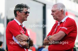 (L to R): Graeme Lowdon (GBR) Manor Marussia F1 Team Chief Executive Officer with John Booth (GBR) Manor Marussia F1 Team Team Principal. 04.09.2015. Formula 1 World Championship, Rd 12, Italian Grand Prix, Monza, Italy, Practice Day.