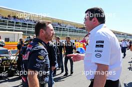 (L to R): Christian Horner (GBR) Red Bull Racing Team Principal with Eric Boullier (FRA) McLaren Racing Director on the grid. 06.09.2015. Formula 1 World Championship, Rd 12, Italian Grand Prix, Monza, Italy, Race Day.