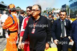 Sergio Marchionne (ITA), Ferrari President and CEO of Fiat Chrysler Automobiles on the grid. 06.09.2015. Formula 1 World Championship, Rd 12, Italian Grand Prix, Monza, Italy, Race Day.