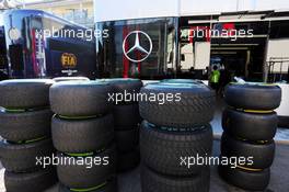 Pirelli tyres for Mercedes AMG F1. 06.09.2015. Formula 1 World Championship, Rd 12, Italian Grand Prix, Monza, Italy, Race Day.