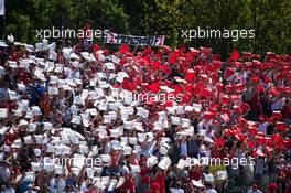 Fans in the grandstand. 06.09.2015. Formula 1 World Championship, Rd 12, Italian Grand Prix, Monza, Italy, Race Day.