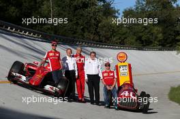 Sebastian Vettel (GER), Scuderia Ferrari and Kimi Raikkonen (FIN), Scuderia Ferrari  05.09.2015. Formula 1 World Championship, Rd 12, Italian Grand Prix, Monza, Italy, Qualifying Day.