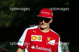 Kimi Raikkonen (FIN) Ferrari on the Monza banking at a Shell photoshoot. 05.09.2015. Formula 1 World Championship, Rd 12, Italian Grand Prix, Monza, Italy, Qualifying Day.