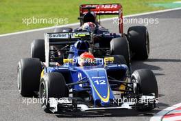 Felipe Nasr (BRA) Sauber C34. 27.09.2015. Formula 1 World Championship, Rd 14, Japanese Grand Prix, Suzuka, Japan, Race Day.