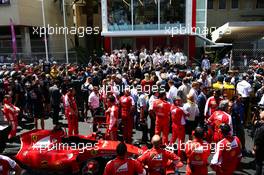 The drivers on the grid observe the national anthem. 24.05.2015. Formula 1 World Championship, Rd 6, Monaco Grand Prix, Monte Carlo, Monaco, Race Day.