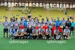 Team line up at the charity football match. 19.05.2015. Formula 1 World Championship, Rd 6, Monaco Grand Prix, Monte Carlo, Monaco, Tuesday Soccer.