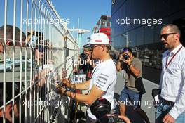 Nico Rosberg (GER) Mercedes AMG F1 signs autographs for the fans. 20.05.2015. Formula 1 World Championship, Rd 6, Monaco Grand Prix, Monte Carlo, Monaco, Preparation Day.