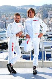 (L to R): Will Stevens (GBR) Manor Marussia F1 Team with team mate Roberto Merhi (ESP) Manor Marussia F1 Team. 20.05.2015. Formula 1 World Championship, Rd 6, Monaco Grand Prix, Monte Carlo, Monaco, Preparation Day.
