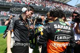 Sergio Perez (MEX) Sahara Force India F1 on the grid. 01.11.2015. Formula 1 World Championship, Rd 17, Mexican Grand Prix, Mexixo City, Mexico, Race Day.