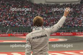 Race winner Nico Rosberg (GER) Mercedes AMG F1 celebrates in parc ferme. 01.11.2015. Formula 1 World Championship, Rd 17, Mexican Grand Prix, Mexixo City, Mexico, Race Day.