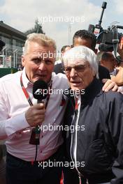 (L to R): Johnny Herbert (GBR) Sky Sports F1 Presenter with Bernie Ecclestone (GBR) on the drivers parade. 01.11.2015. Formula 1 World Championship, Rd 17, Mexican Grand Prix, Mexixo City, Mexico, Race Day.