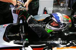 Sergio Perez (MEX) Sahara Force India F1 VJM08. 27.03.2015. Formula 1 World Championship, Rd 2, Malaysian Grand Prix, Sepang, Malaysia, Friday.