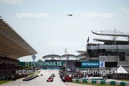The grid before the start of the race. 29.03.2015. Formula 1 World Championship, Rd 2, Malaysian Grand Prix, Sepang, Malaysia, Sunday.