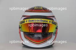 The helmet of Raffaele Marciello (ITA) Sauber F1 Team Test And Reserve Driver. 30.01.2015. Sauber F1 Team C34 Launch, Hinwil, Switzerland. www.xpbimages.com, EMail: requests@xpbimages.com - © Sauber F1 Team Copyright Free For Editorial Use Only. Images must be credited to: Sauber F1 Team.