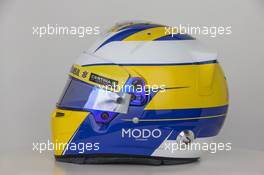 The helmet of Marcus Ericsson (SWE) Sauber F1 Team. 30.01.2015. Sauber F1 Team C34 Launch, Hinwil, Switzerland. www.xpbimages.com, EMail: requests@xpbimages.com - © Sauber F1 Team Copyright Free For Editorial Use Only. Images must be credited to: Sauber F1 Team.