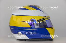 The helmet of Marcus Ericsson (SWE) Sauber F1 Team. 30.01.2015. Sauber F1 Team C34 Launch, Hinwil, Switzerland. www.xpbimages.com, EMail: requests@xpbimages.com - © Sauber F1 Team Copyright Free For Editorial Use Only. Images must be credited to: Sauber F1 Team.