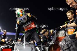 Sergio Perez (MEX) Sahara Force India F1 VJM08 on the grid. 20.09.2015. Formula 1 World Championship, Rd 13, Singapore Grand Prix, Singapore, Singapore, Race Day.