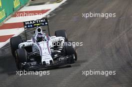 Valtteri Bottas (FIN) Williams FW37. 20.09.2015. Formula 1 World Championship, Rd 13, Singapore Grand Prix, Singapore, Singapore, Race Day.