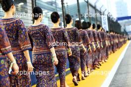 Grid girls. 20.09.2015. Formula 1 World Championship, Rd 13, Singapore Grand Prix, Singapore, Singapore, Race Day.