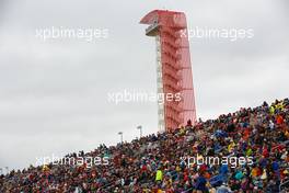 Fans in the grandstand. 25.10.2015. Formula 1 World Championship, Rd 16, United States Grand Prix, Austin, Texas, USA, Race Day.