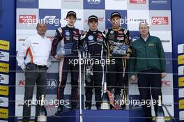 Rookie Podium, 2nd George Russell (GBR) Carlin Dallara F312 – Volkswagen, 1st Alexander Albon (THA) Signature Dallara F312 – Volkswagen. 12.04.2015. FIA F3 European Championship 2014, Round 1, Race 3, Silverstone, England