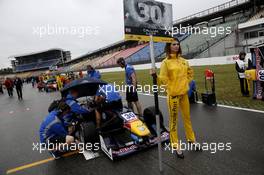 Gridgirl of Callum Ilott (GBR) Carlin Dallara F312 – Volkswagen 03.05.2015. FIA F3 European Championship 2015, Round 2, Race 3, Hockenheimring, Germany