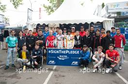 SignThePledge, action for road safety group shot 16.05.2015. FIA F3 European Championship 2015, Round 3, Race 1, Pau, France