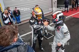Charles Leclerc (MCO) Van Amersfoort Racing Dallara F312 – Volkswagen and Felix Rosenqvist (SWE) Prema Powerteam Dallara F312 – Mercedes-Benz;  20.06.2015. FIA F3 European Championship 2015, Round 5, Race 1, Spa-Francorchamps, Belgium