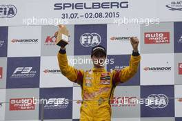 Podium, Winner Antonio Giovinazzi (ITA) Jagonya Ayam with Carlin Dallara F312 – Volkswagen 02.08.2015. FIA F3 European Championship 2015, Round 8, Race 3, Red Bull Ring, Spielberg, Austria