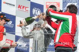 podium; rostrum; champagne shower; Felix Rosenqvist (SWE) Prema Powerteam Dallara F312 – Mercedes-Benz;  27.09.2015. FIA F3 European Championship 2015, Round 10, Race 3, Nuerburgring, Germany