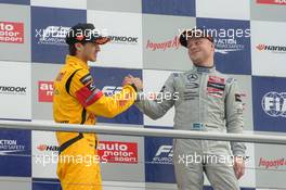 Antonio Giovinazzi (ITA) Jagonya Ayam with Carlin Dallara F312 – Volkswagen; Felix Rosenqvist (SWE) Prema Powerteam Dallara F312 – Mercedes-Benz;  18.10.2015. FIA F3 European Championship 2015, Round 11, Race 3, Hockenheimring, Germany