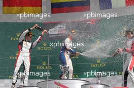 Race 2,  1st position Oscar Tunjo (COL) Trident, 2nd position Marvin Kirchhofer (GER) Art Grand Prix and 3rd position Esteban Ocon (FRA) ART Grand Prix 21.06.2015. GP3 Series, Rd 2, Spielberg, Austria, Sunday.