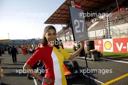 Gridgirl of Luca Ghiotto (ITA) Trident 23.08.2015. GP3 Series, Rd 5, Spa-Francorchamps, Belgium, Sunday.