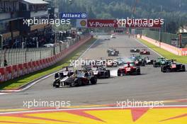 Race 2, Start of the race 23.08.2015. GP3 Series, Rd 5, Spa-Francorchamps, Belgium, Sunday.