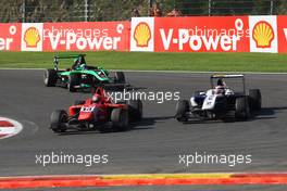 Race 2, Kevin Ceccon (ITA) Jenzer Motorsport and Jann Mardenborough (GBR) Carlin 23.08.2015. GP3 Series, Rd 5, Spa-Francorchamps, Belgium, Sunday.