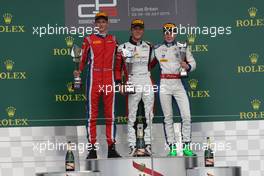 Race 1,  1st position Marvin Kirchhofer (GER) Art Grand Prix, 2nd position Emil Bernstorff (GBR) Arden International and 3rd position Matthew Parry (GBR) Koiranen GP 04.07.2015. GP3 Series, Rd 3, Silverstone, England, Saturday.
