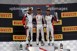 Race 1, 1st position Luca Ghiotto (ITA) Trident, 2nd position Esteban Ocon (FRA) ART Grand Prix and 3rd position Marvin Kirchhofer (GER) Art Grand Prix 25.07.2015. GP3 Series, Rd 4, Budapest, Hungary, Saturday.
