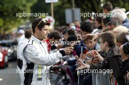 Pierre Kaffer #4 ByKolles Racing CLM P1/01 12.06.2015. Le Mans 24 Hour, Friday, Drivers Parade, Le Mans, France.