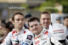 Harry Tincknell, Alex Buncombe, Michael Krumm #22 Nissan Motorsports Nissan GT-R LM NISMO 12.06.2015. Le Mans 24 Hour, Friday, Drivers Parade, Le Mans, France.
