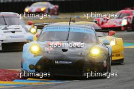 Patrick Dempsey (USA) / Patrick Long (USA) / Marco Seefried (GER) #77 Dempsey Proton Racing Porsche 911 RSR. 10.06.2015. FIA World Endurance Championship Le Mans 24 Hours, Practice and Qualifying, Le Mans, France. Wednesday.