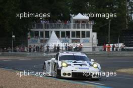 Patrick Pilet (FRA) / Frederic Makowiecki (FRA) / Wolf Henzler (GER) #92 Porsche Team Manthey Porsche 911 RSR. 11.06.2015. FIA World Endurance Championship Le Mans 24 Hours, Qualifying, Le Mans, France. Thursday.
