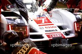 Marcel Fässler, Andre Lotterer, Benoit Tréluyer #7 Audi Sport Team Joest Audi R18 e-tron quattro 10.06.2015. Le Mans 24 Hour, Qualifying, Le Mans, France.